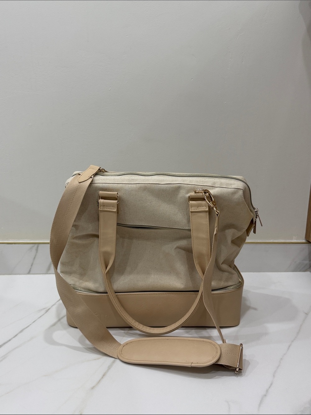 BEIS Mini Weekender in Beige